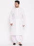 Men's Plus Size White Cotton Kurta And Dhoti Set